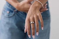 Emerald Cut East-West Lab Created Diamond Ring with 2.00 Carat TW in 14kt White Gold