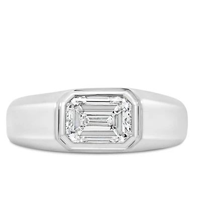 Emerald Cut East-West Lab Created Diamond Ring with 2.00 Carat TW in 14kt White Gold