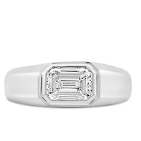 Emerald Cut East-West Lab Created Diamond Ring with 2.00 Carat TW in 14kt White Gold