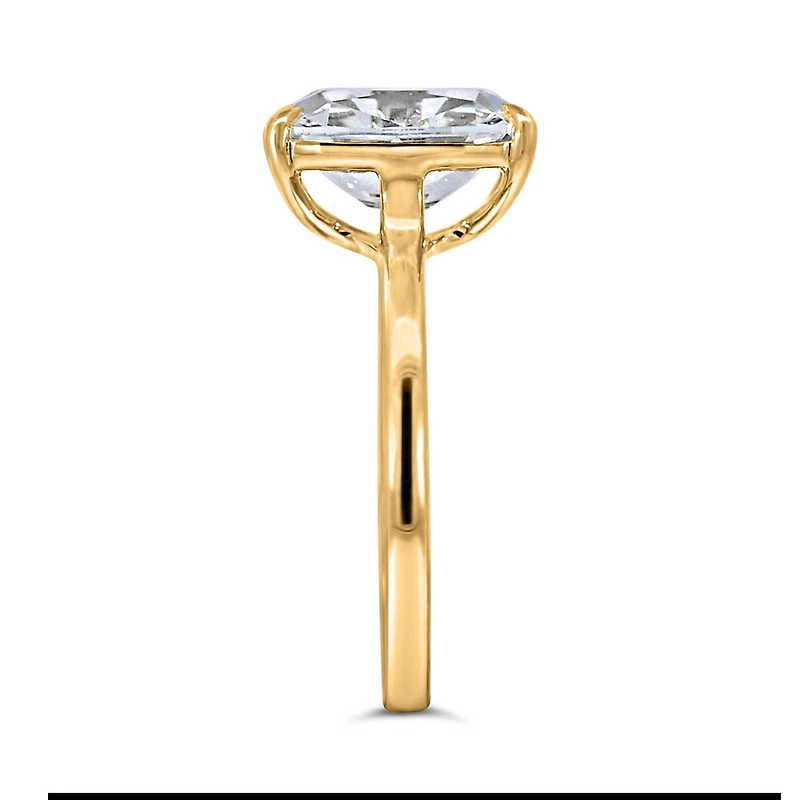 Old Mine Elongated Cushion Cut Engagement Ring with 3.00 Carat Lab Created Diamond in 14kt Yellow Gold