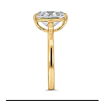 Old Mine Elongated Cushion Cut Engagement Ring with 3.00 Carat Lab Created Diamond in 14kt Yellow Gold