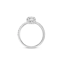 Chevron Engagement Ring with 2.20 Carat Lab Created Diamond in 14kt White Gold