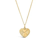 Diamond Cut Heart Pendant in 10kt Yellow Gold with Chain