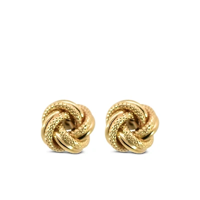 Love Knot Stud Earrings in 10KT Yellow Gold