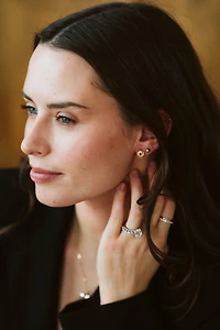 Love Knot Stud Earrings in 10KT Yellow Gold