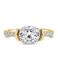 Oval Pave Engagement Ring with 2.52 Carat TW of Lab Created Diamonds in 14kt Yellow Gold