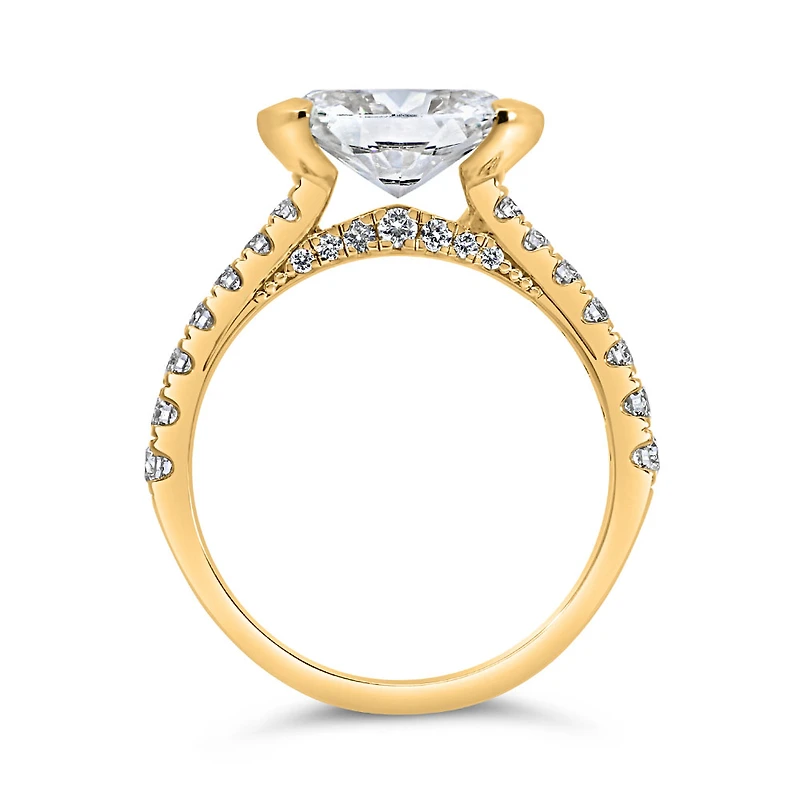 Oval Pave Engagement Ring with 2.52 Carat TW of Lab Created Diamonds in 14kt Yellow Gold