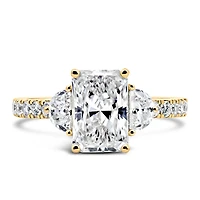 Rectangle Cut Engagement Ring with 2.70 Carat TW of Lab Created Diamonds in 14kt Yellow Gold