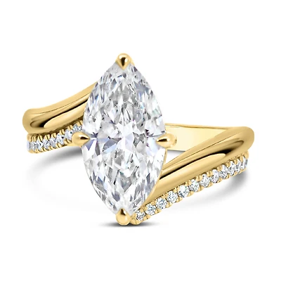 Marquise Engagement Ring with 3.18 Carat TW of Lab Created Diamonds in 14kt Yellow Gold
