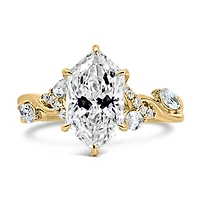 Dutch Marquise Engagement Ring with Carat TW of Lab Created Diamonds in 14kt Yellow Gold