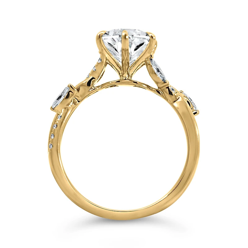 Dutch Marquise Engagement Ring with Carat TW of Lab Created Diamonds in 14kt Yellow Gold