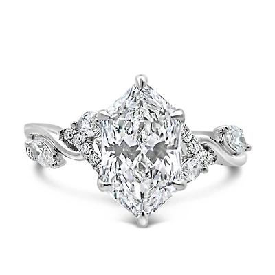 Dutch Marquise Engagement Ring with Carat TW of Lab Created Diamonds in 14kt Gold
