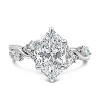 Dutch Marquise Engagement Ring with Carat TW of Lab Created Diamonds in 14kt Gold