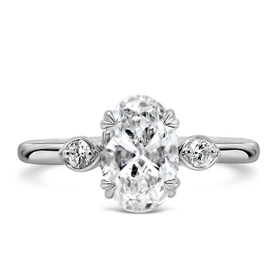 Oval Engagement Ring with Carat TW of Lab Created Diamonds in 14kt Gold