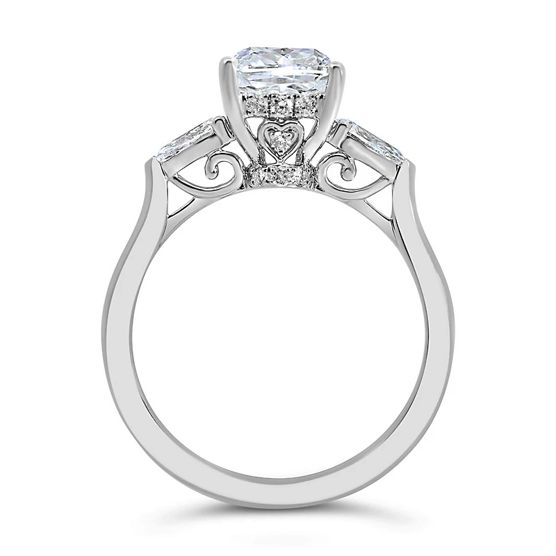 Pear Shape Engagement Ring with 2.62 Carat TW of Lab Created Diamonds in 14kt White Gold