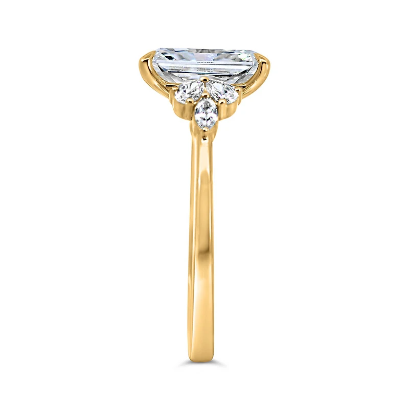 Radiant Cut Engagement Ring with 3.30 Carat TW of Lab Created Diamonds in 14kt Yellow Gold