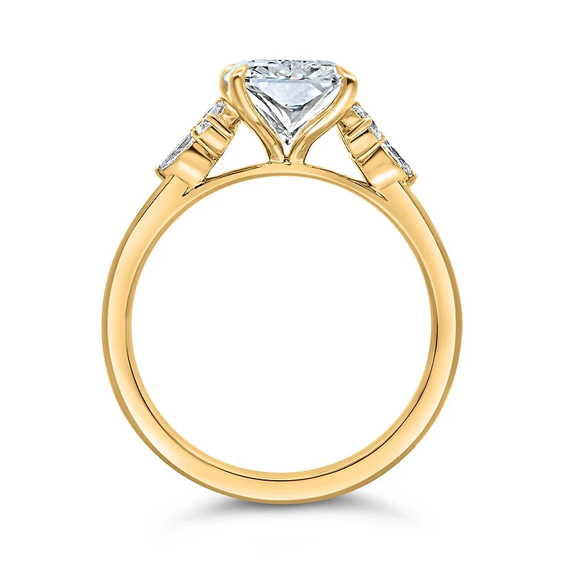 Radiant Cut Engagement Ring with 3.30 Carat TW of Lab Created Diamonds in 14kt Yellow Gold