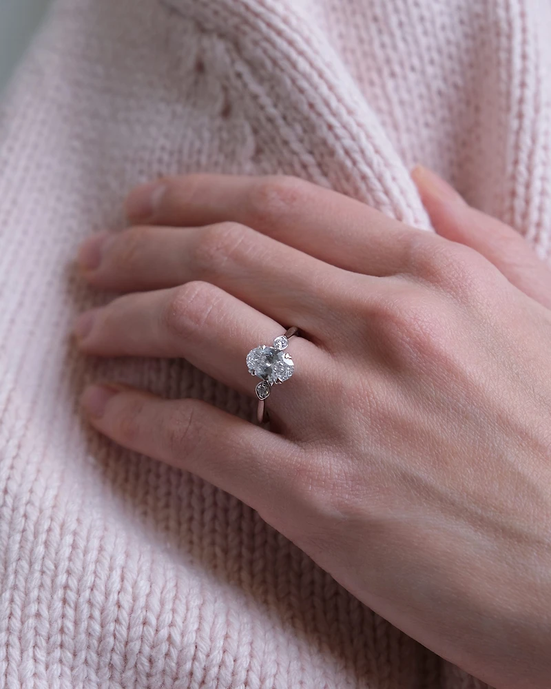 Oval Engagement Ring with Carat TW of Lab Created Diamonds in 14kt Gold