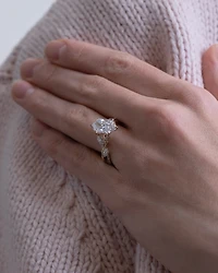 Dutch Marquise Engagement Ring with Carat TW of Lab Created Diamonds in 14kt Yellow Gold