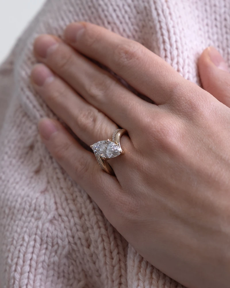 Marquise Engagement Ring with 3.18 Carat TW of Lab Created Diamonds in 14kt Yellow Gold