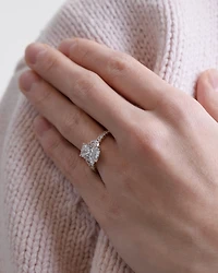 Rectangle Cut Engagement Ring with 2.70 Carat TW of Lab Created Diamonds in 14kt Yellow Gold