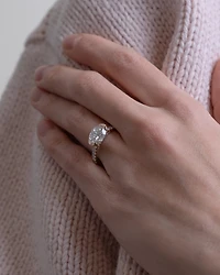 Oval Pave Engagement Ring with 2.52 Carat TW of Lab Created Diamonds in 14kt Yellow Gold