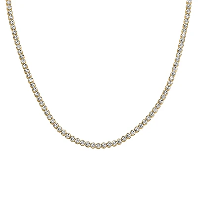 16-18″ Tennis Necklace with Cubic Zirconia in Gold Plated Sterling Silver