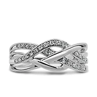 Braided Ring with .10 Carat TW of Diamonds in 10kt White Gold