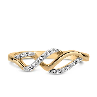 Twisted Ring with .06 Carat TW of Diamonds in 10kt Yellow Gold