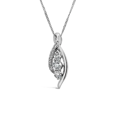 Pendant with .40 Carat TW of Diamonds in 10kt White Gold with Chain