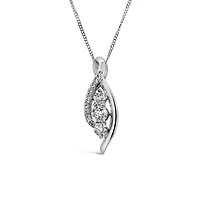 Pendant with .40 Carat TW of Diamonds in 10kt White Gold with Chain