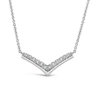17.75″ Chevron Necklace with Cubic Zirconia in Sterling Silver