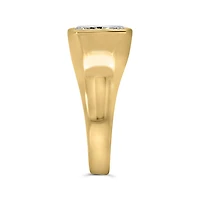 Bezel Set Elongated Cushion Cut Engagement Ring with 2.50 Carat Lab Created Diamond in 14kt Yellow Gold