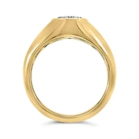 Bezel Set Elongated Cushion Cut Engagement Ring with 2.50 Carat Lab Created Diamond in 14kt Yellow Gold
