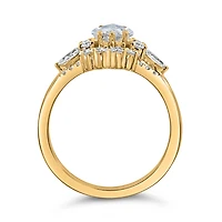 Kite Cut Engagement Ring Set with 1.50 Carat TW of Lab Created Diamonds in 14kt Yellow Gold