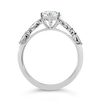Elongated Hexagon Engagement Ring with 1.80 Carat TW of Lab Created Diamonds in 14kt White Gold