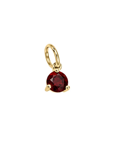 4mm Garnet Charm in 10kt Yellow Gold