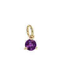 4mm Amethyst Charm in 10kt Yellow Gold