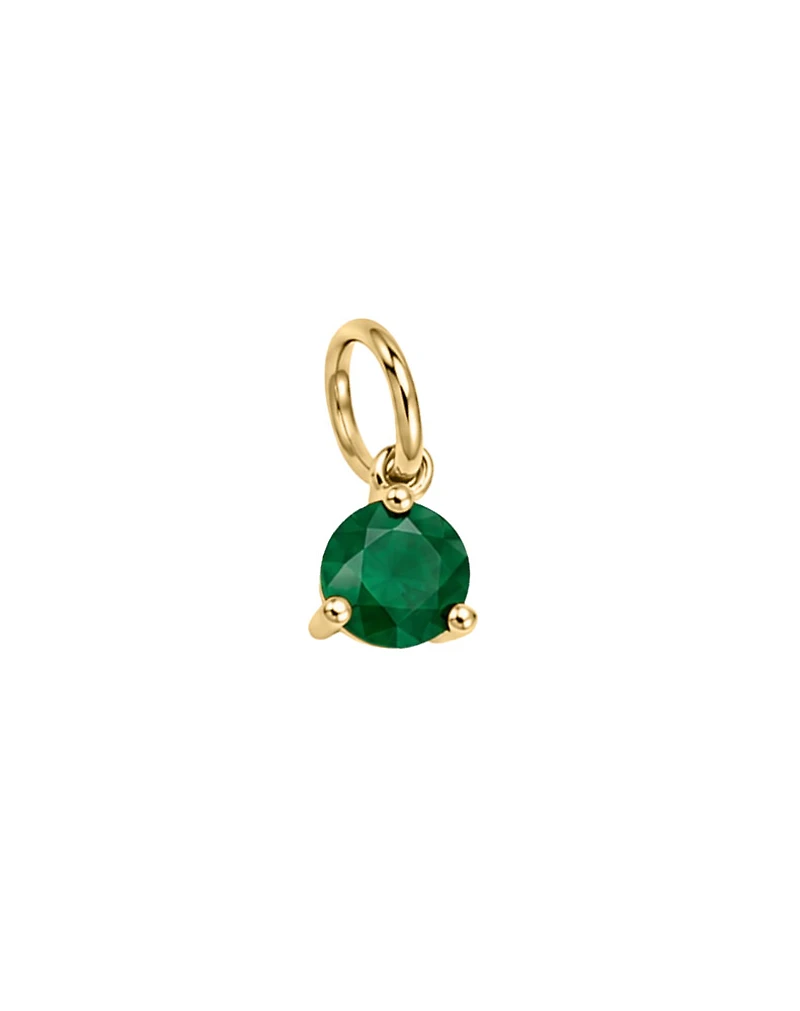 4mm Emerald Charm in 10kt Yellow Gold