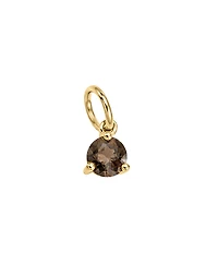 4mm Smoky Quartz Charm in 10kt Yellow Gold