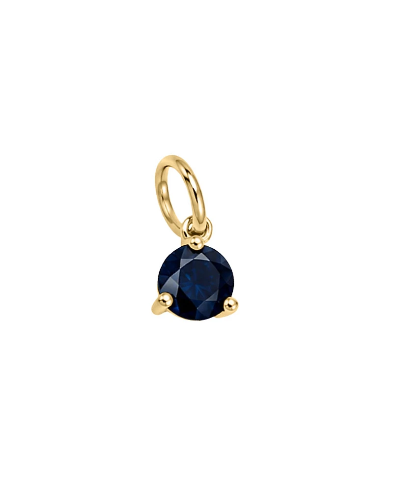 4mm Blue Sapphire Charm in 10kt Yellow Gold