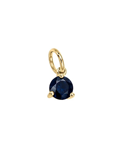 4mm Blue Sapphire Charm in 10kt Yellow Gold