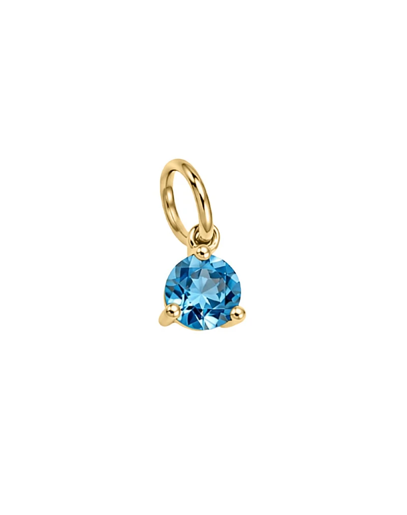 4mm Blue Topaz Charm in 10kt Yellow Gold