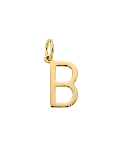 “B” Initial Charm in 10kt Yellow Gold