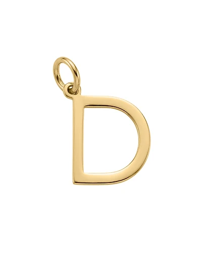 “D” Initial Charm in 10kt Yellow Gold