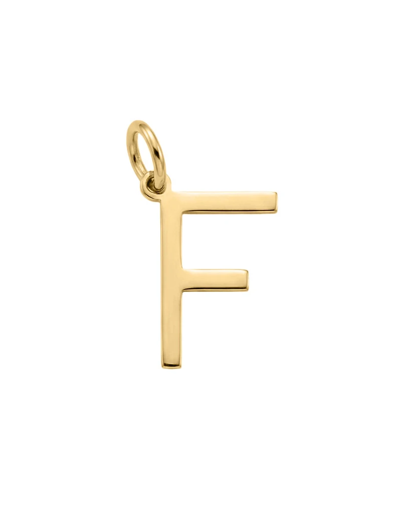 “F” Initial Charm in 10kt Yellow Gold