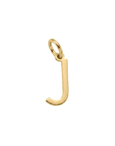 “J” Initial Charm in 10kt Yellow Gold