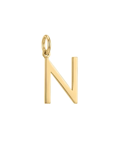 “N” Initial Charm in 10kt Yellow Gold