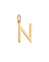 “N” Initial Charm in 10kt Yellow Gold