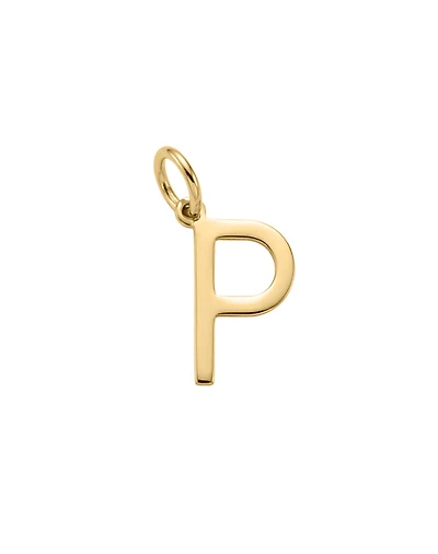 “P” Initial Charm in 10kt Yellow Gold
